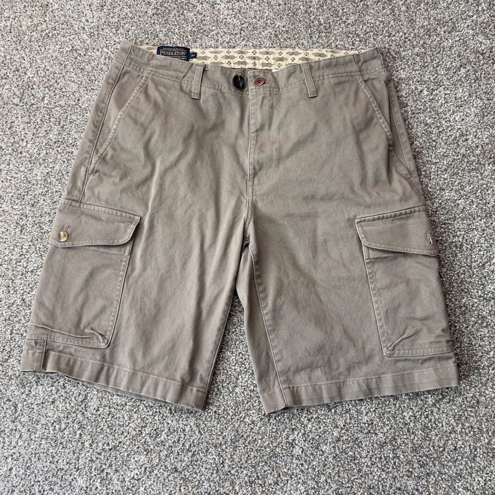 Pendleton Mens Cargo Shorts Size 34 Tan Khaki Utility Casual Outdoor Hiking